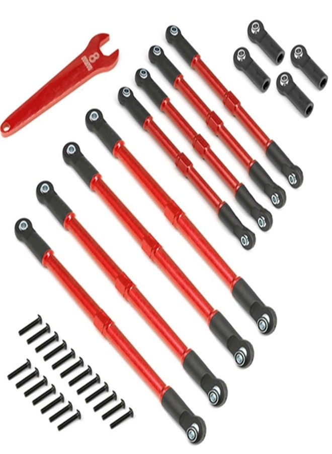 UURCSKY Aluminum Steering Links Turnbuckles tie Rod 5319X 5338R for 1/10 E-Revo E Revo 2.0 D251 RC Car Upgrade Parts(Red) - Image 5